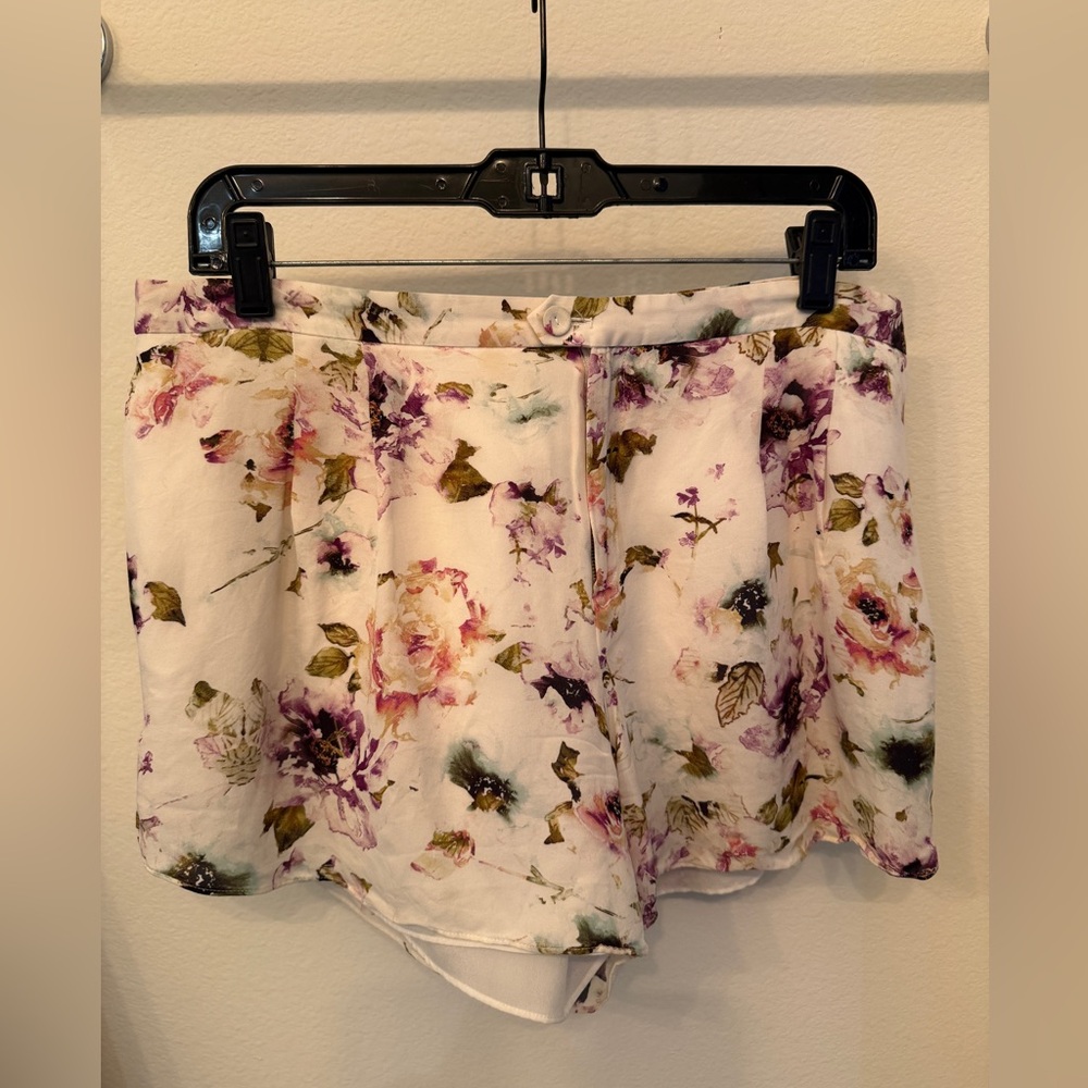 Haute Hippie Silk Floral Print Shorts